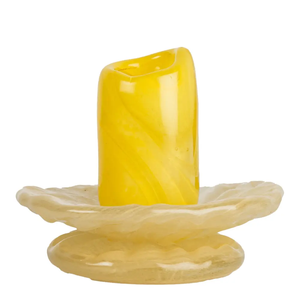 Lara lysestake 9 cm gul/lys beige