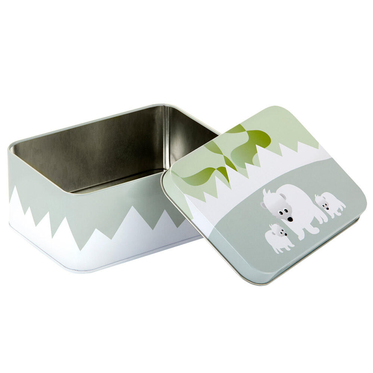 Blafre Polar Isbjörn matlåda / förvaringslåda plåt 10x14 cm blå/grön