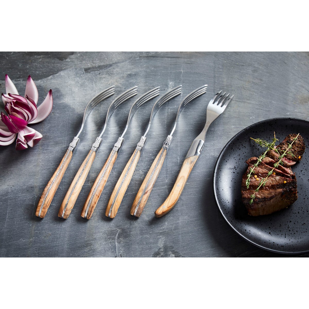 Laguiole by Hâws Grillgaffel 6-pack olivträ