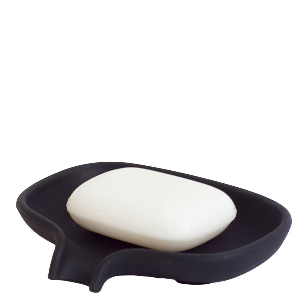 Bosign Flow tvålfat med avrinning 13,5 cm silikon svart