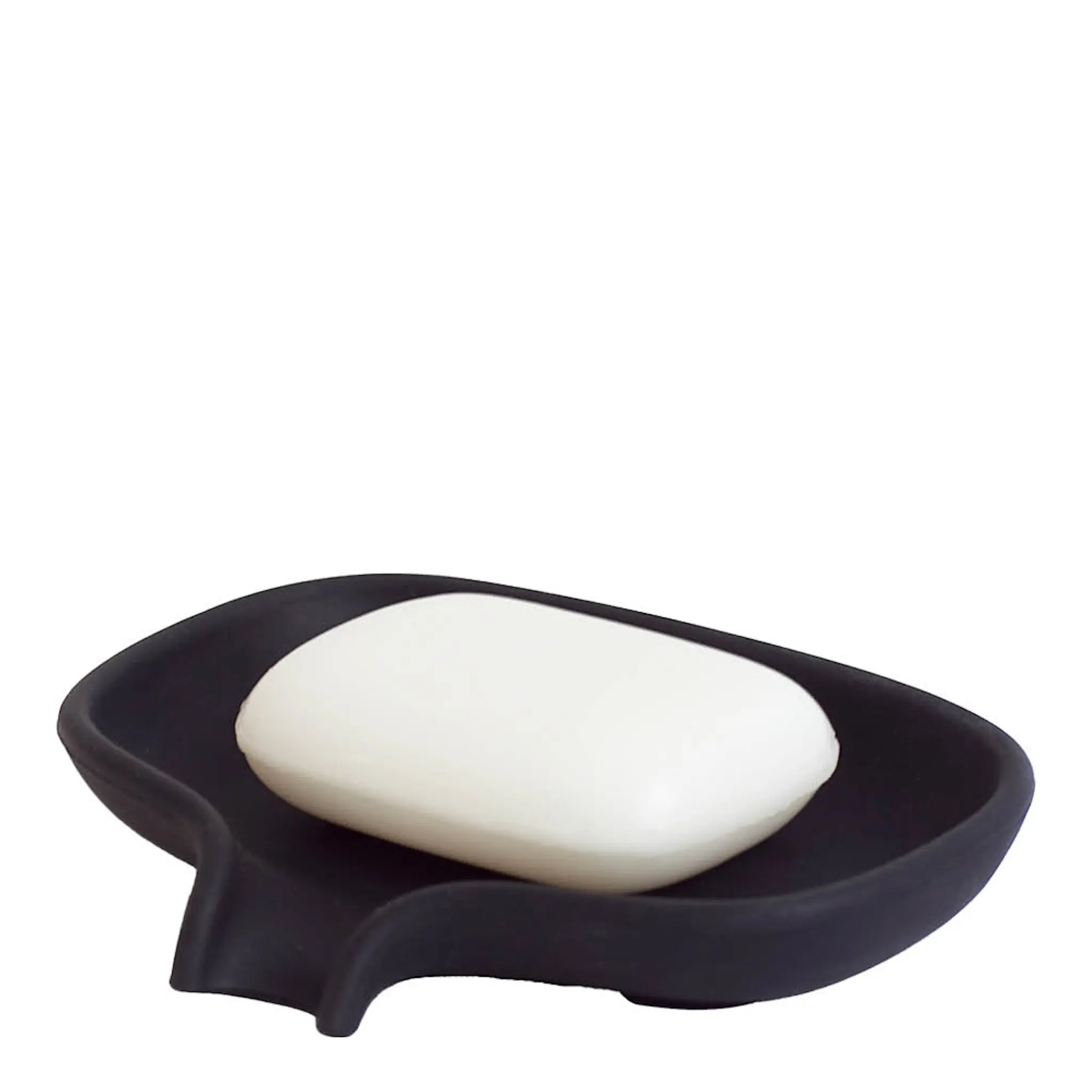 Bosign Flow tvålfat med avrinning 13,5 cm silikon svart