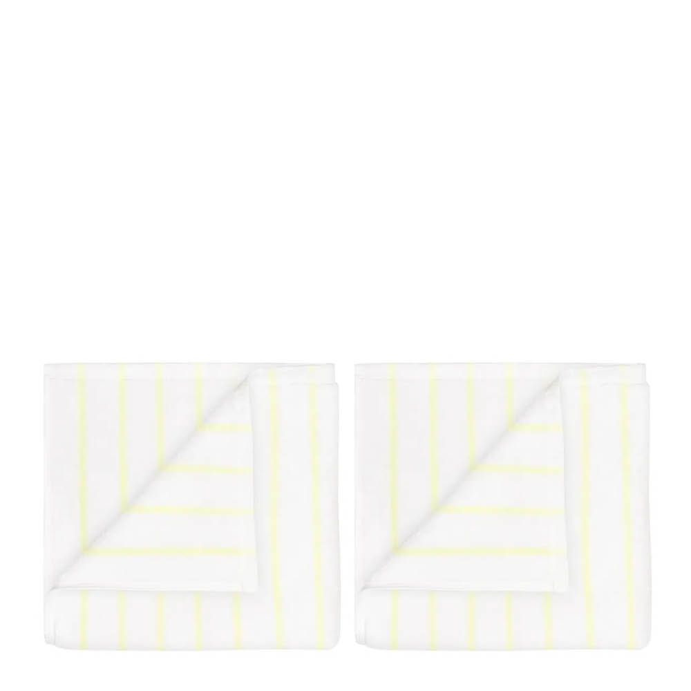 Blomus Arto gästhandduk 50x30 cm 2-pack vit/gul smalrandig