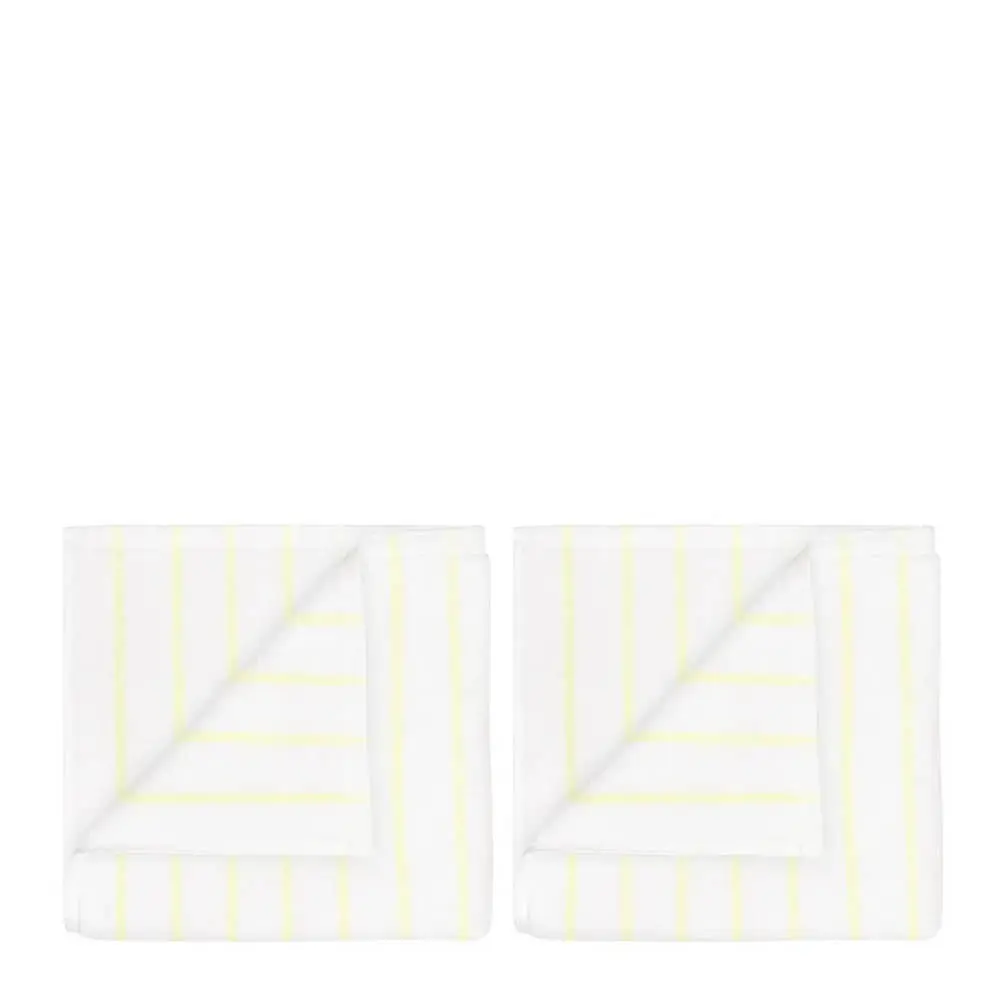 Arto gjestehåndkle 50x30 cm 2 stk hvit/gul tynne striper
