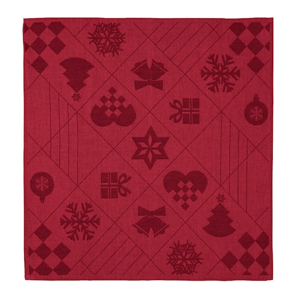 Natale Julservett i tyg 45x45 cm Röd 4-Pack