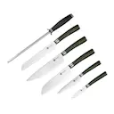 Hybrid Knivset 6 delar Silver/Skogsgrön