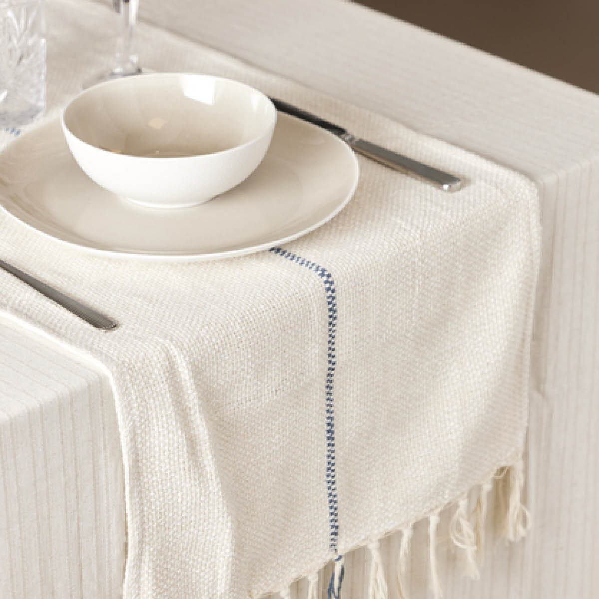 Holmen Amala löpare 40x140 cm offwhite/blå