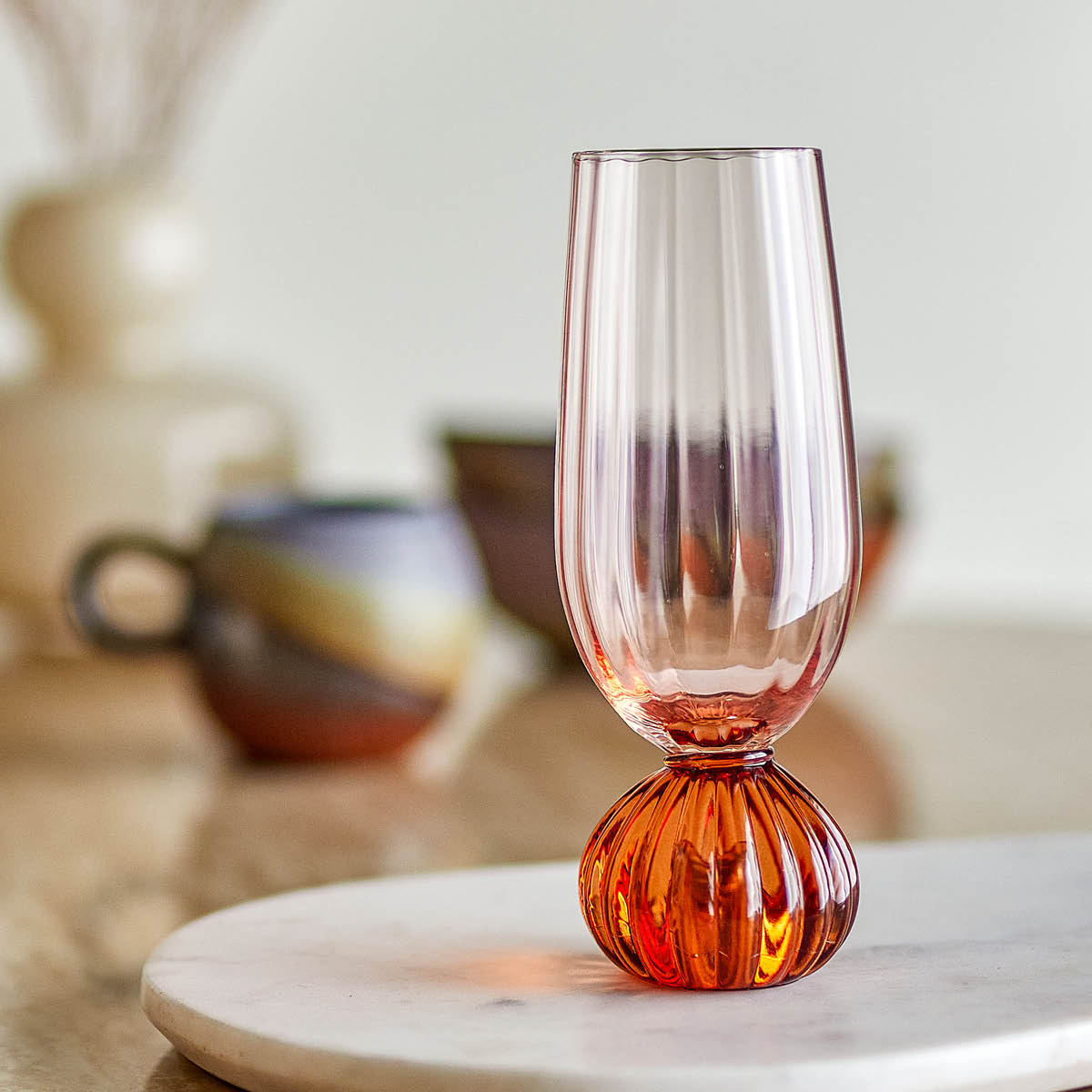 Bloomingville Taurin champagneglas 25 cl rosa