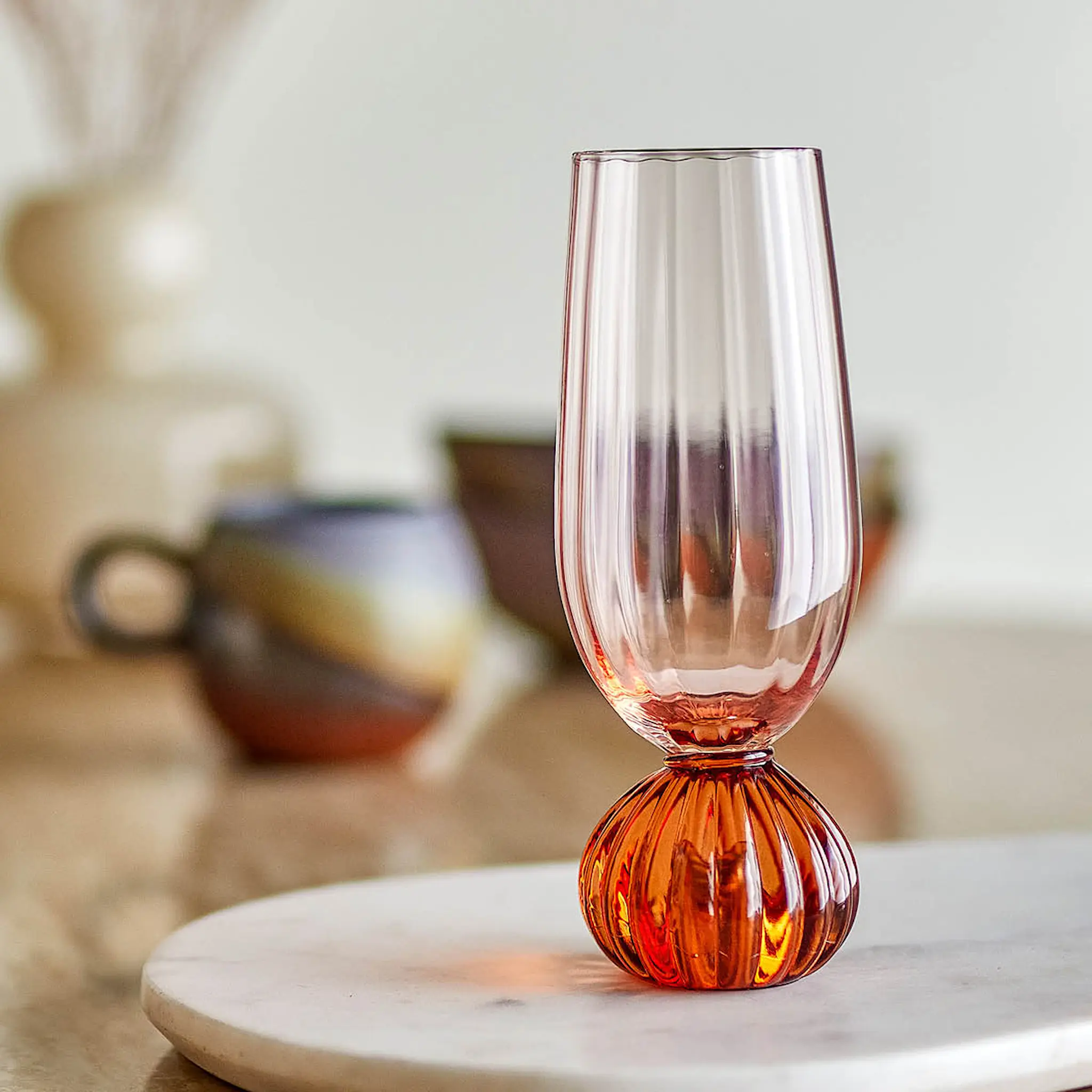Bloomingville Taurin champagneglas 25 cl rosa
