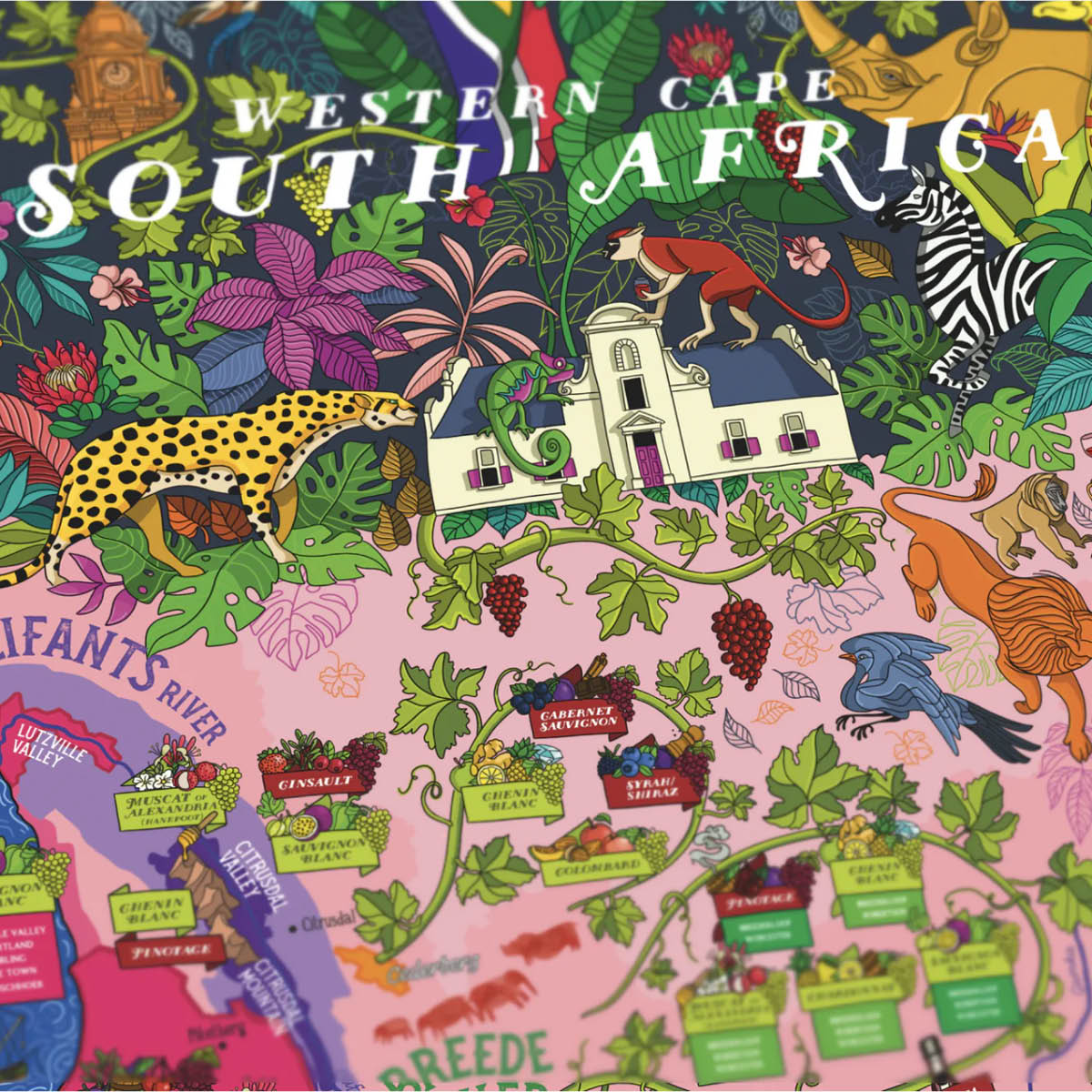 Water and Wines Vinpussel - Sydafrika 1000 bitar Rosa