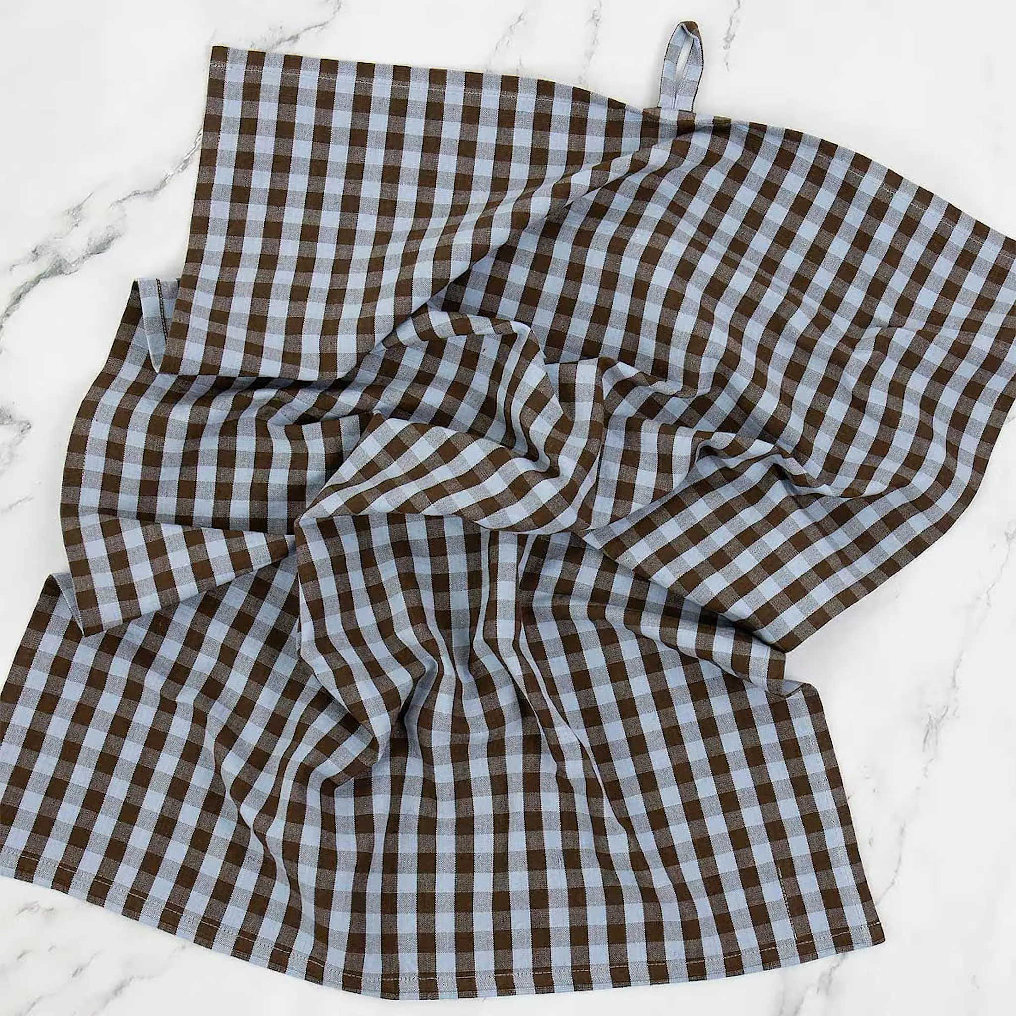 A World of Craft Maria kökshandduk 50x70 cm ljusblå/brun