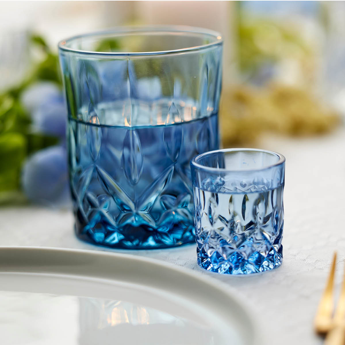 Lyngby Glas Sorrento Shotglas 4 cl 4-pack Blå