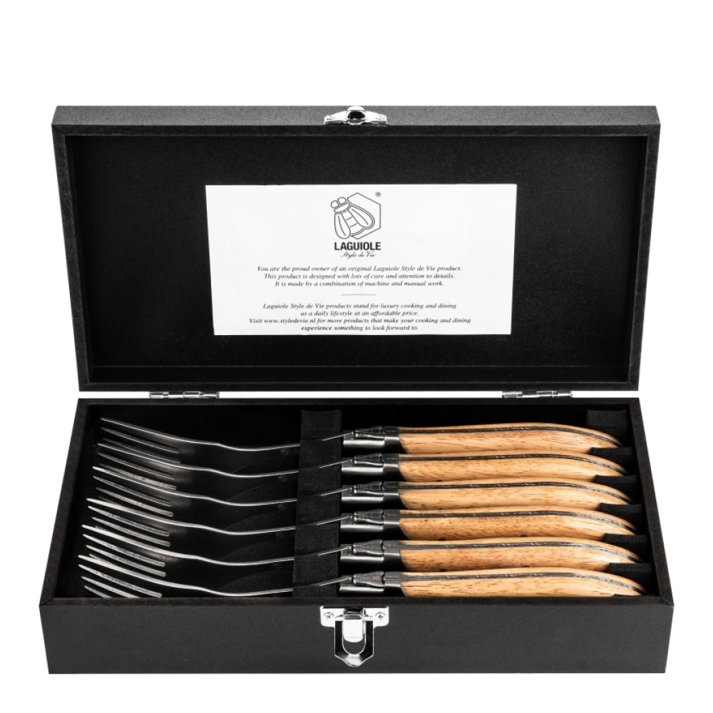 Laguiole Style de Vie - Laguiole Haarukka 6 kpl Tammi