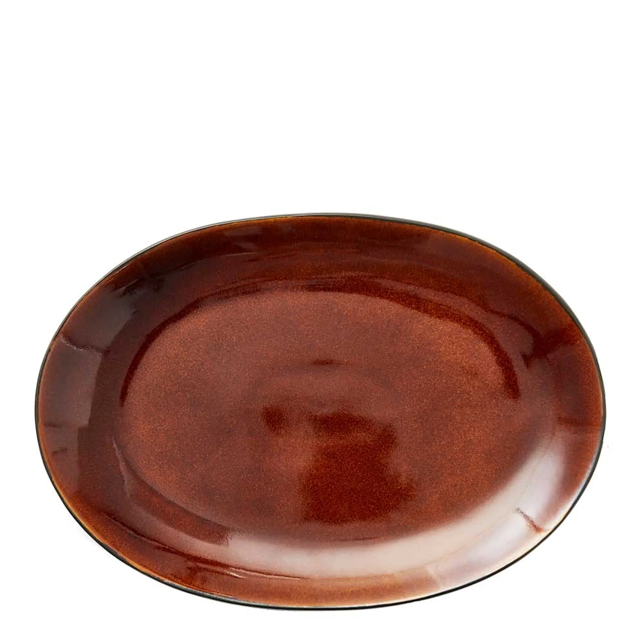 Bitz Fat Oval 36x25 cm Svart/Bärnsten