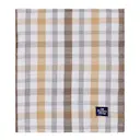 Rutig duk i linne/bomull 150x250 cm oliv/vit/beige