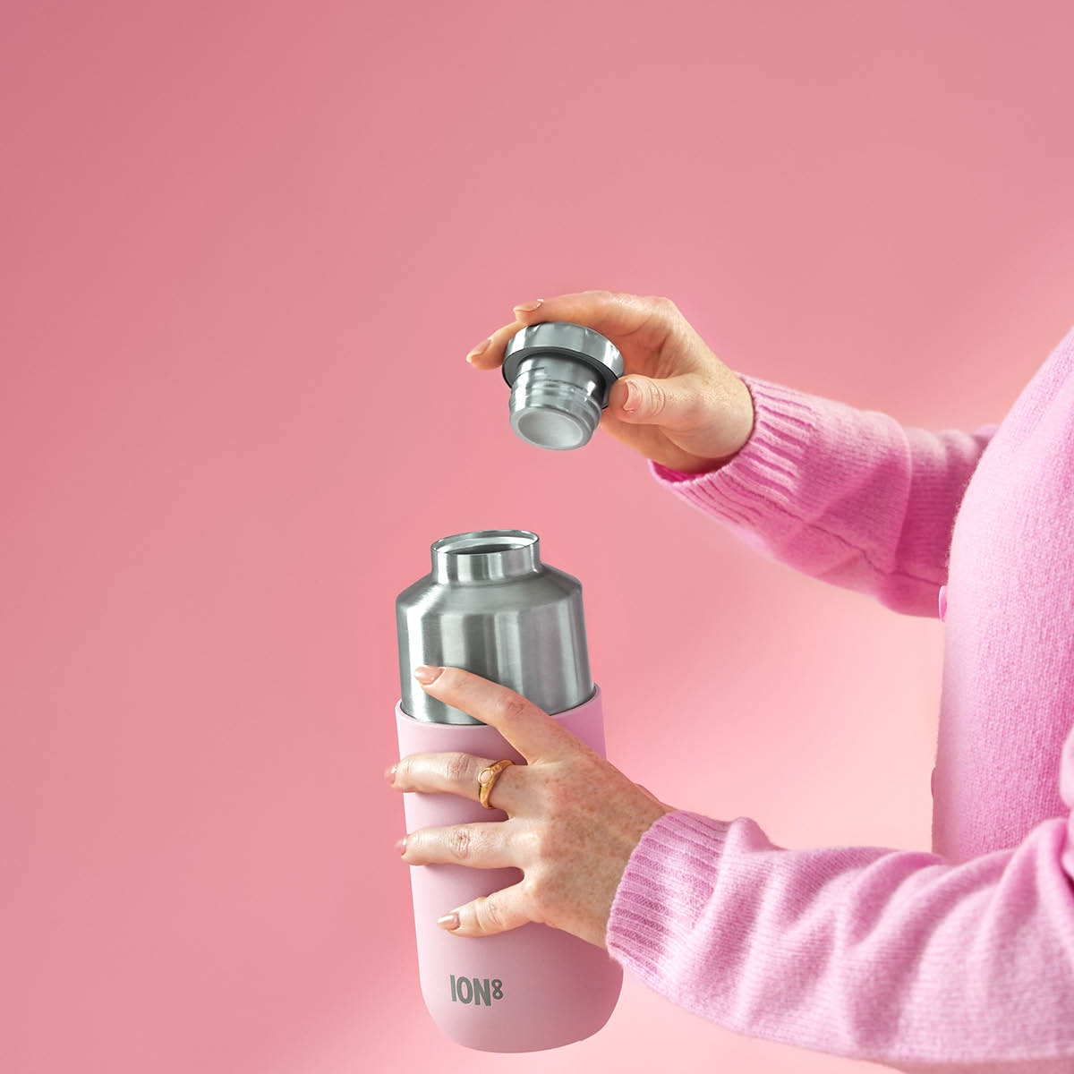 ION8 Luma termosflaska med kopp 0,7 L rose quartz
