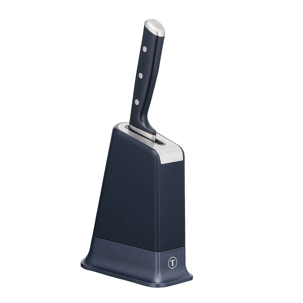 Tefal EverSharp Pro kockkniv 16,5 cm med knivblock mörkblå
