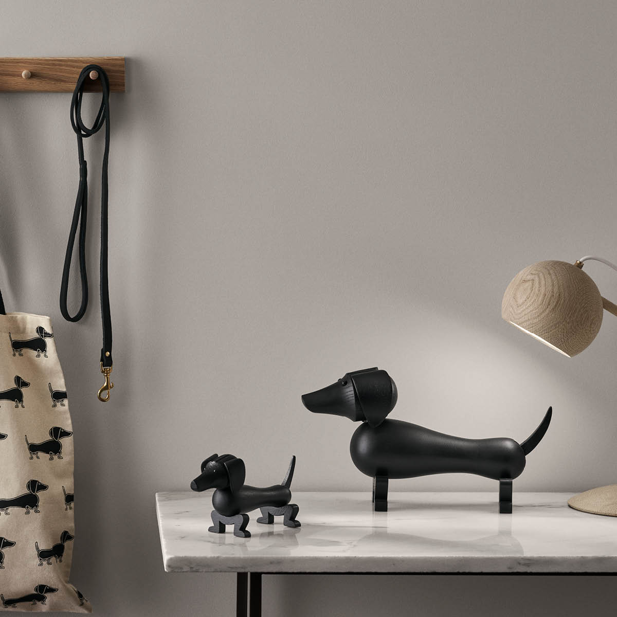 Kay Bojesen Denmark Puinen Koira 11 cm Musta