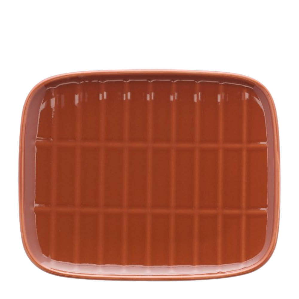 Marimekko Oiva Tiiliskivi assiett 15x12 cm chestnut