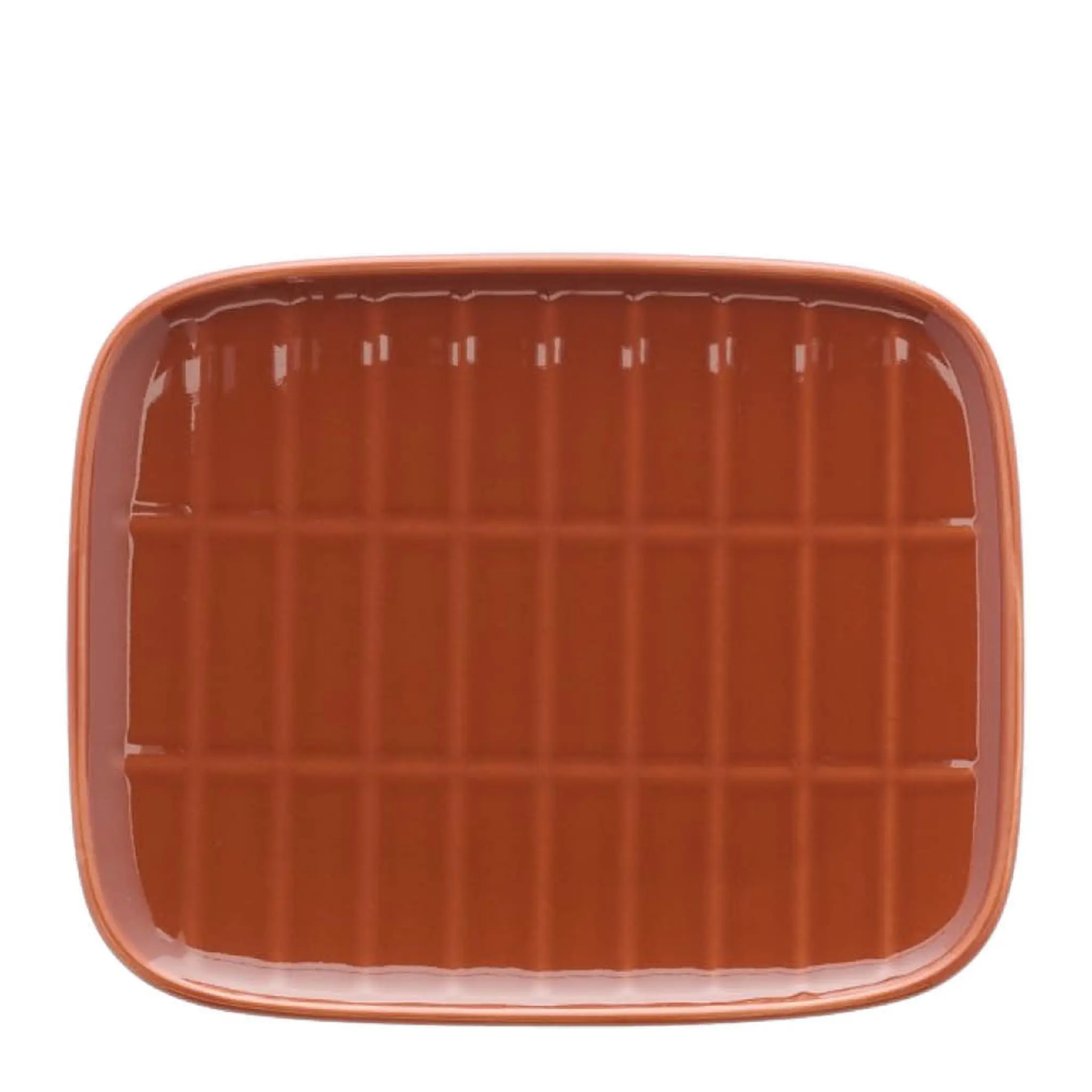 Marimekko Oiva Tiiliskivi assiett 15x12 cm chestnut