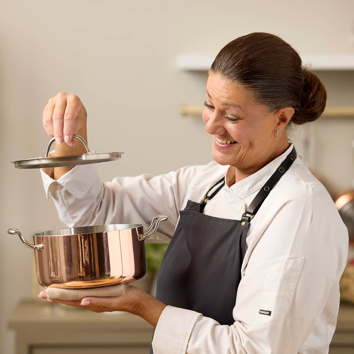 Blomsterberg Gryte med lokk 3L kobber