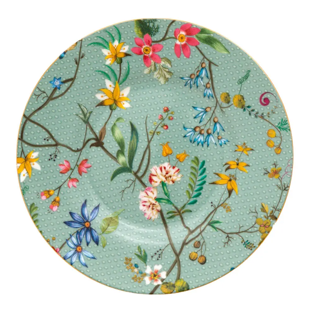 Jolie Petit Four Flowers Lautanen 12 cm Vaaleansininen