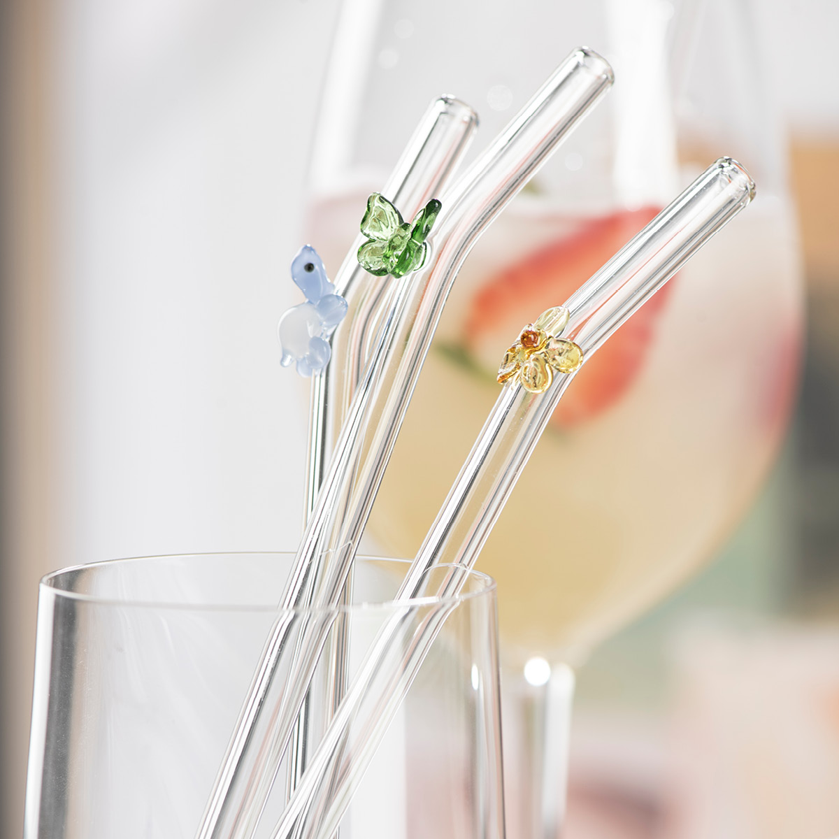 Modern House Fun sugrör 20 cm 4-pack fjäril