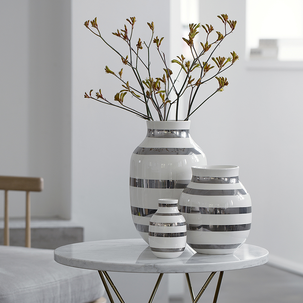 Kähler Omaggio vase 20 cm sølv