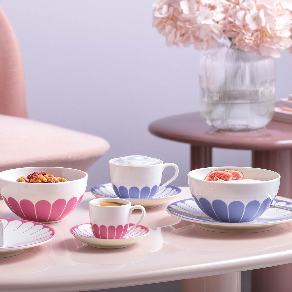 Villeroy & Boch Fleur cassis frokostbolle 14 cm 43 cl rosa