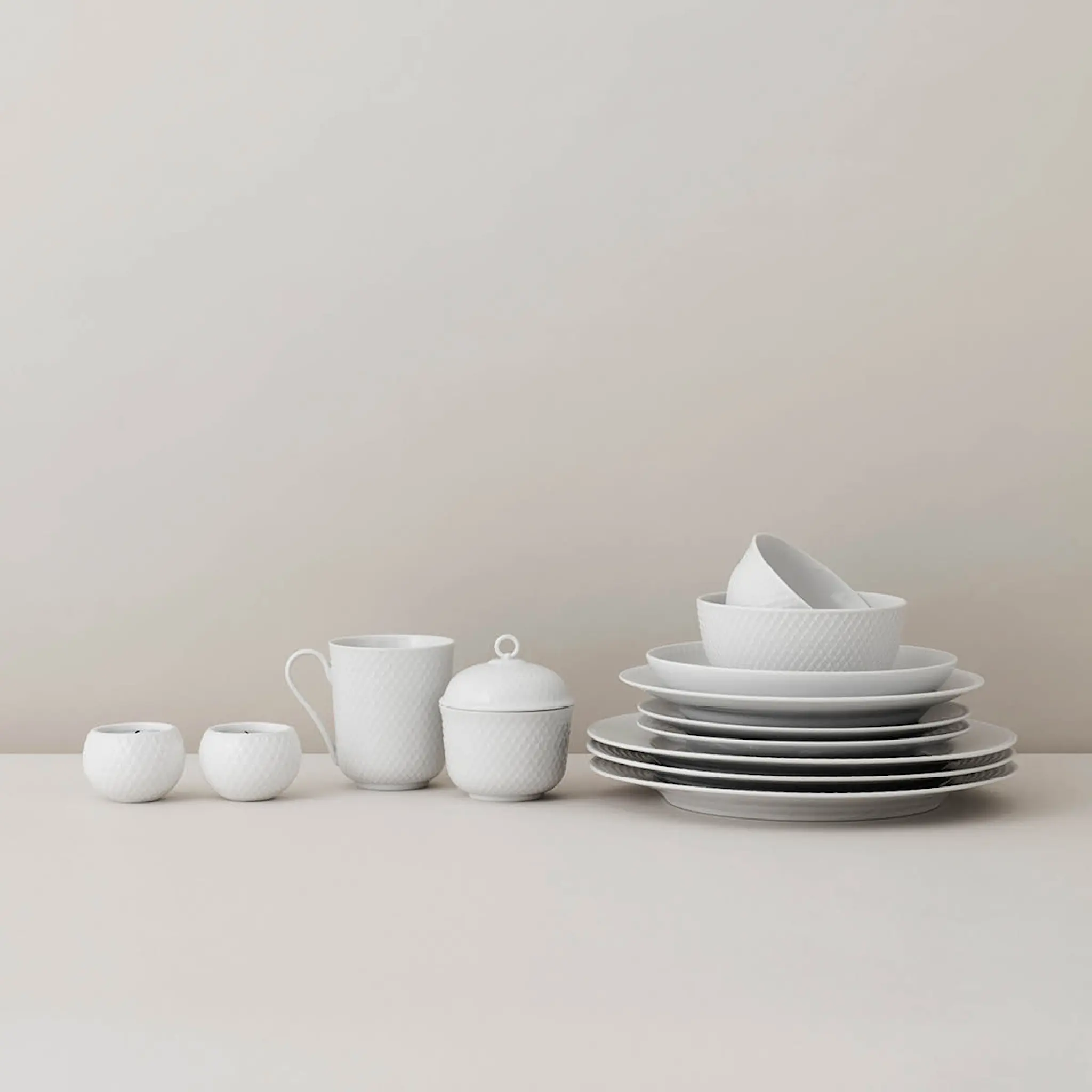 Lyngby Porcelæn Rhombe Skål 8,5 cm Vit