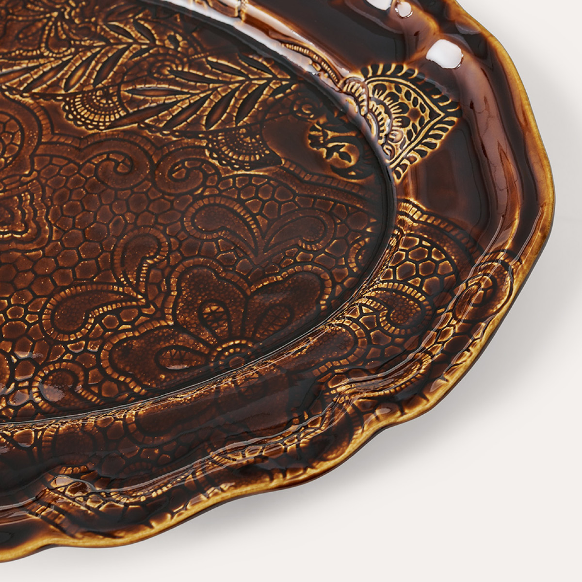 Sthål Arabesque serveringsfat oval 49x32 cm coffee