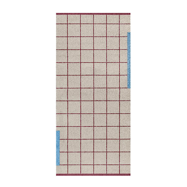 Network golvmatta 150x70 cm vinröd