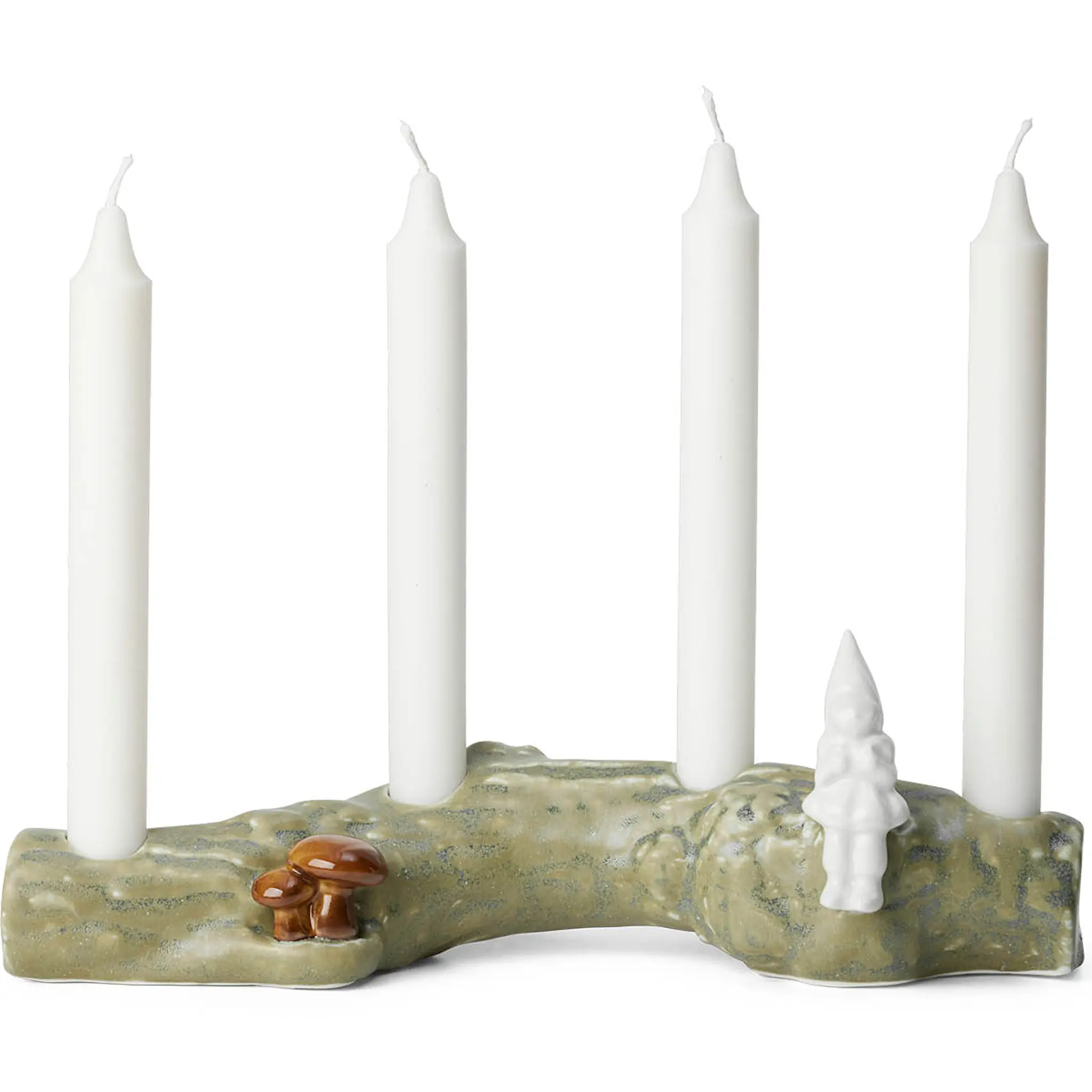 Kähler Christmas Tales Advenstljusstake 10 cm Grön/Vit