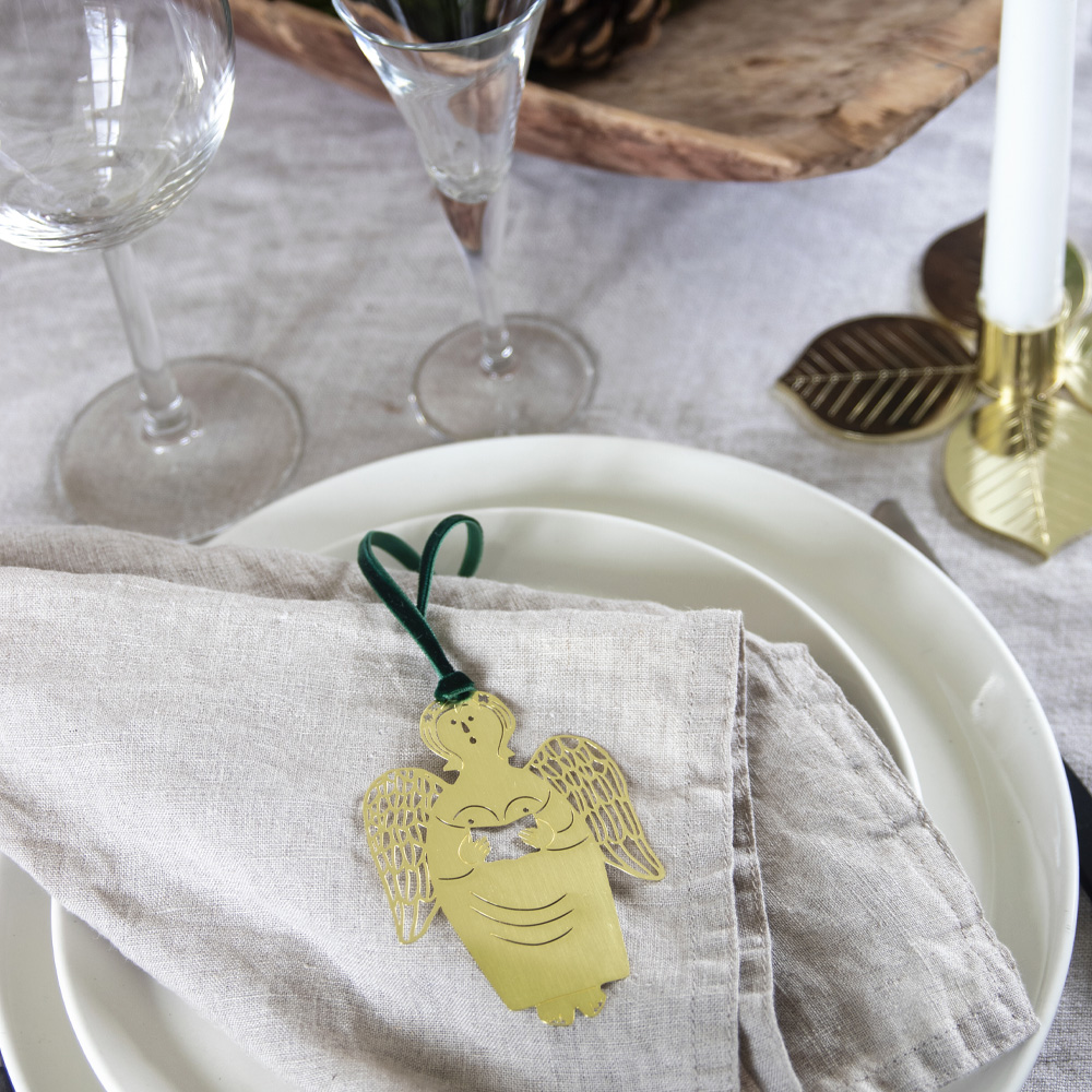 Pluto Deco engel 6,3x9x0,5 cm messing