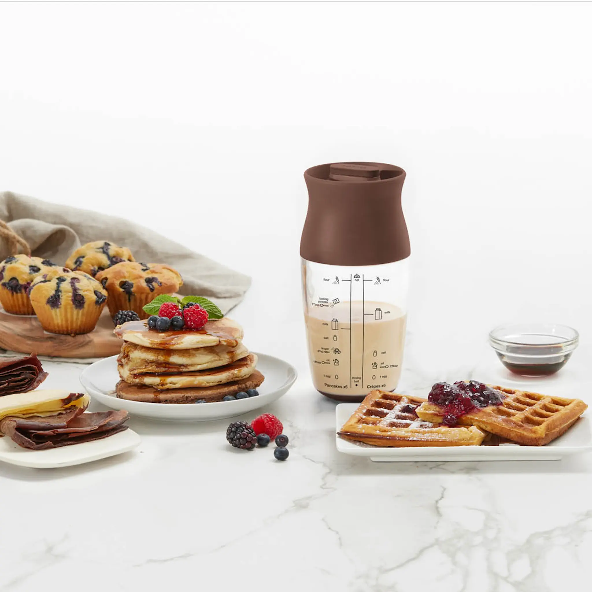 Lékué Shaker för pannkakssmet brun/klar