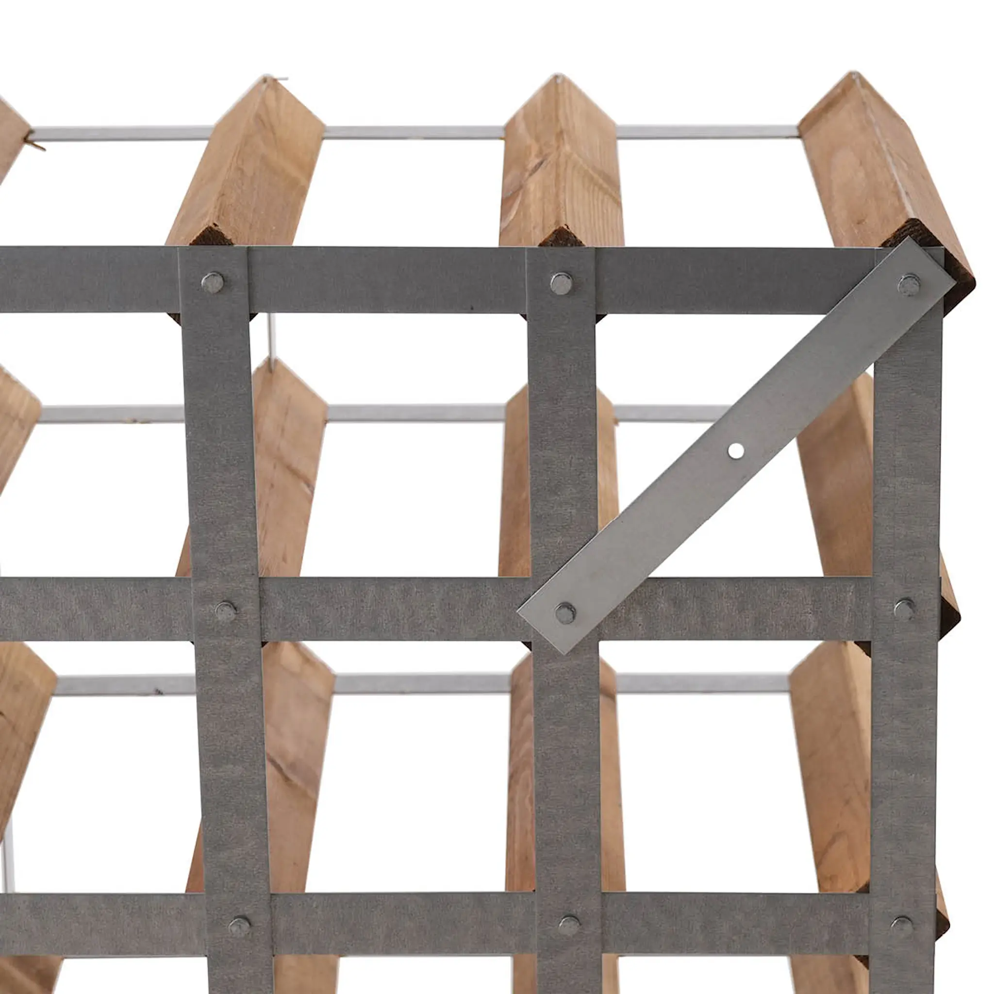 Traditional Wine Rack Viiniteline 9 Pulloa Koottu Vaalea Tammi