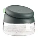 Saltbehållare med presslock 12 cm grå/klar