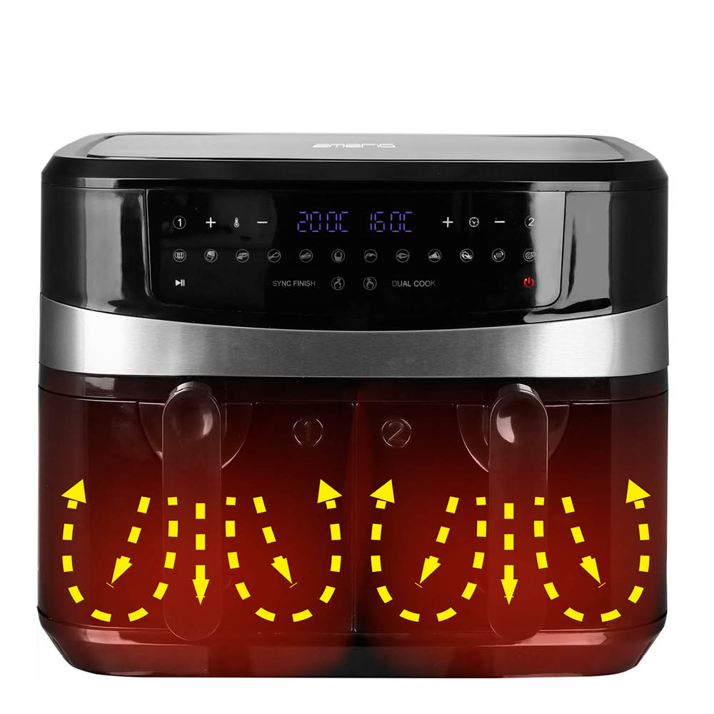 EMERIO Dubbel airfryer 10 L svart