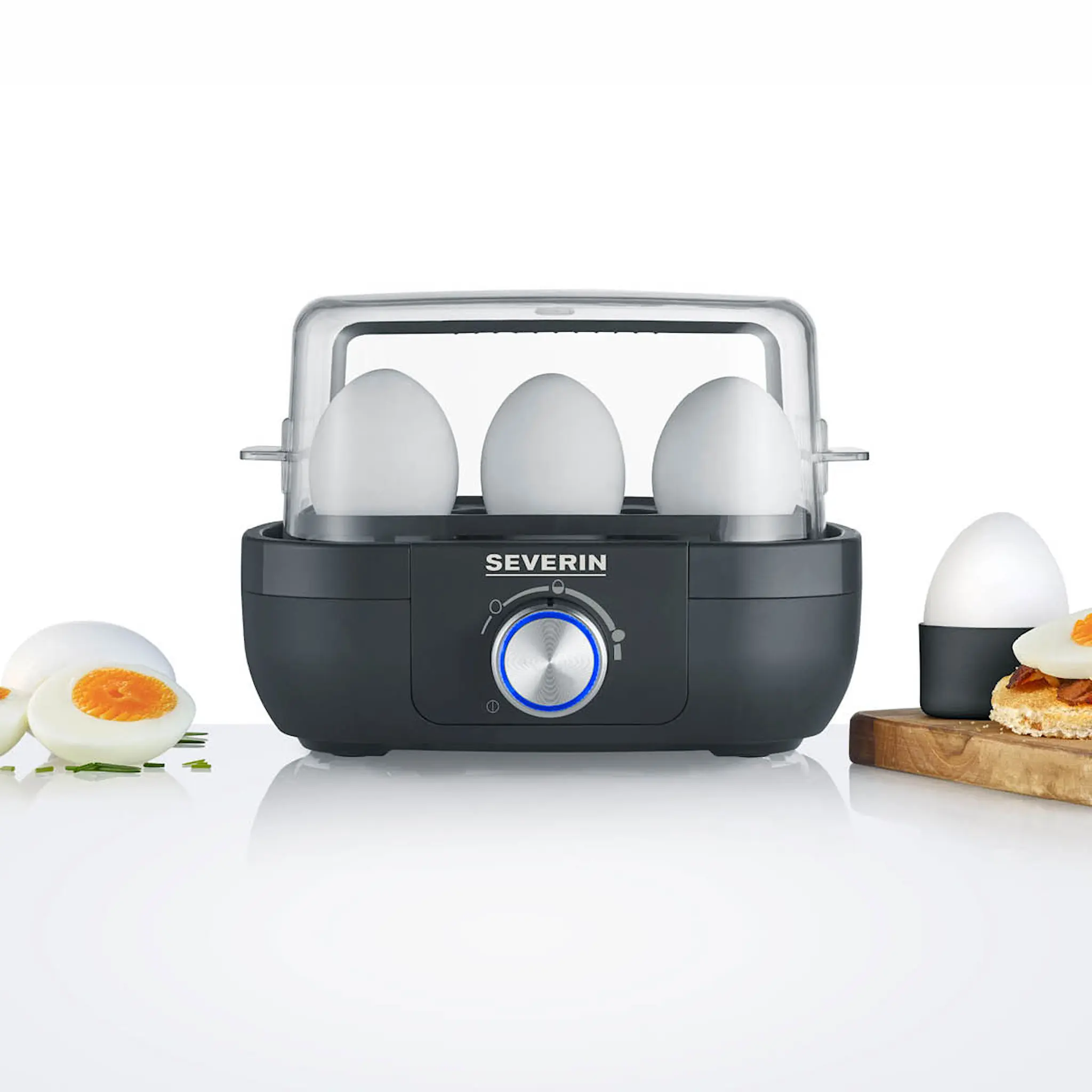 Severin Äggkokare EK3166 med elektronisk styrning 6 ägg svart