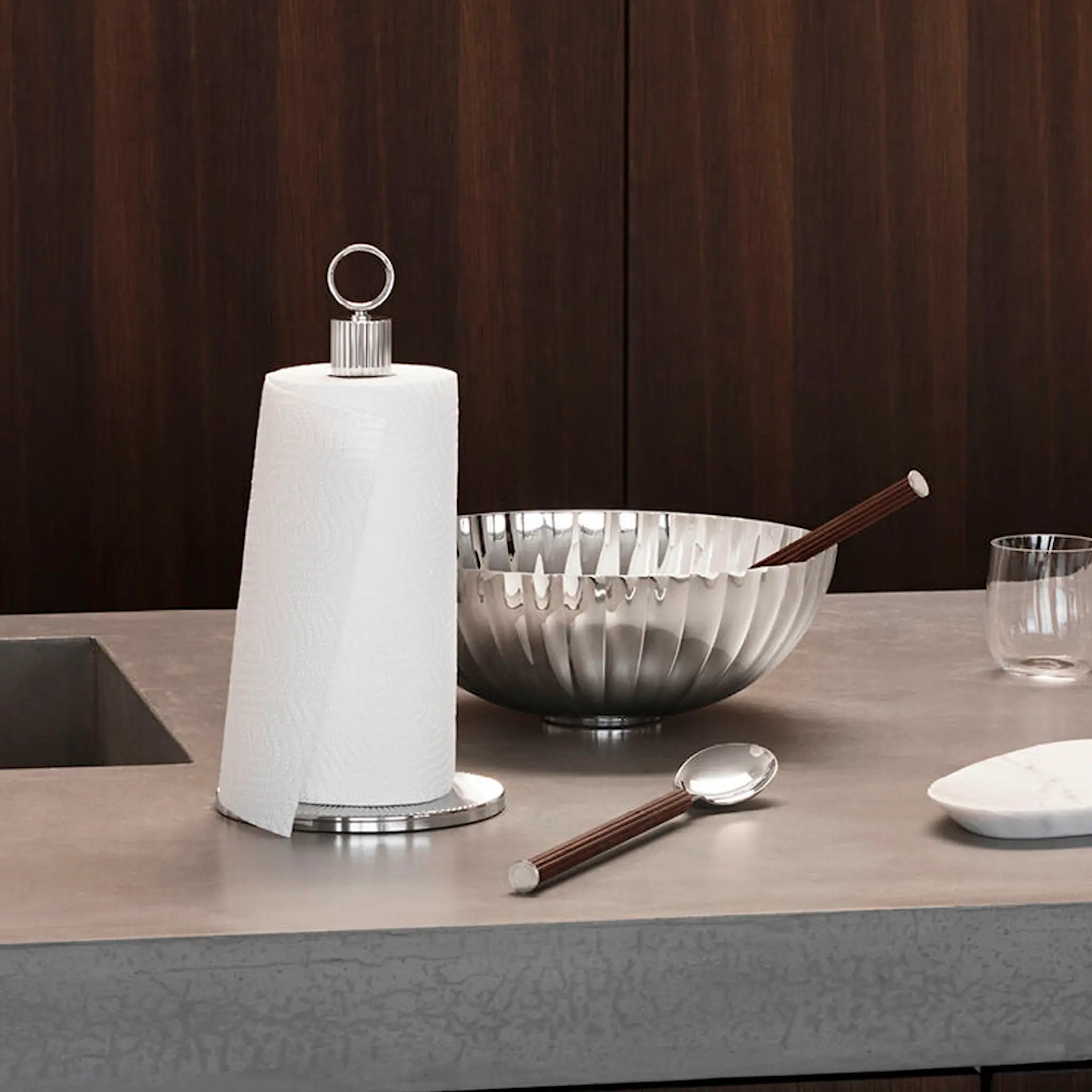 Georg Jensen Bernadotte kjøkkenrullholder blank