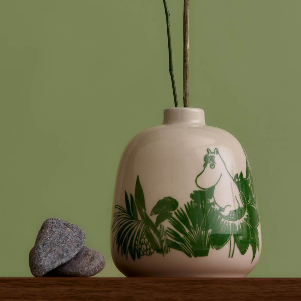Moomin Arabia Mummi vase 8,3 cm mystisk skog grønn