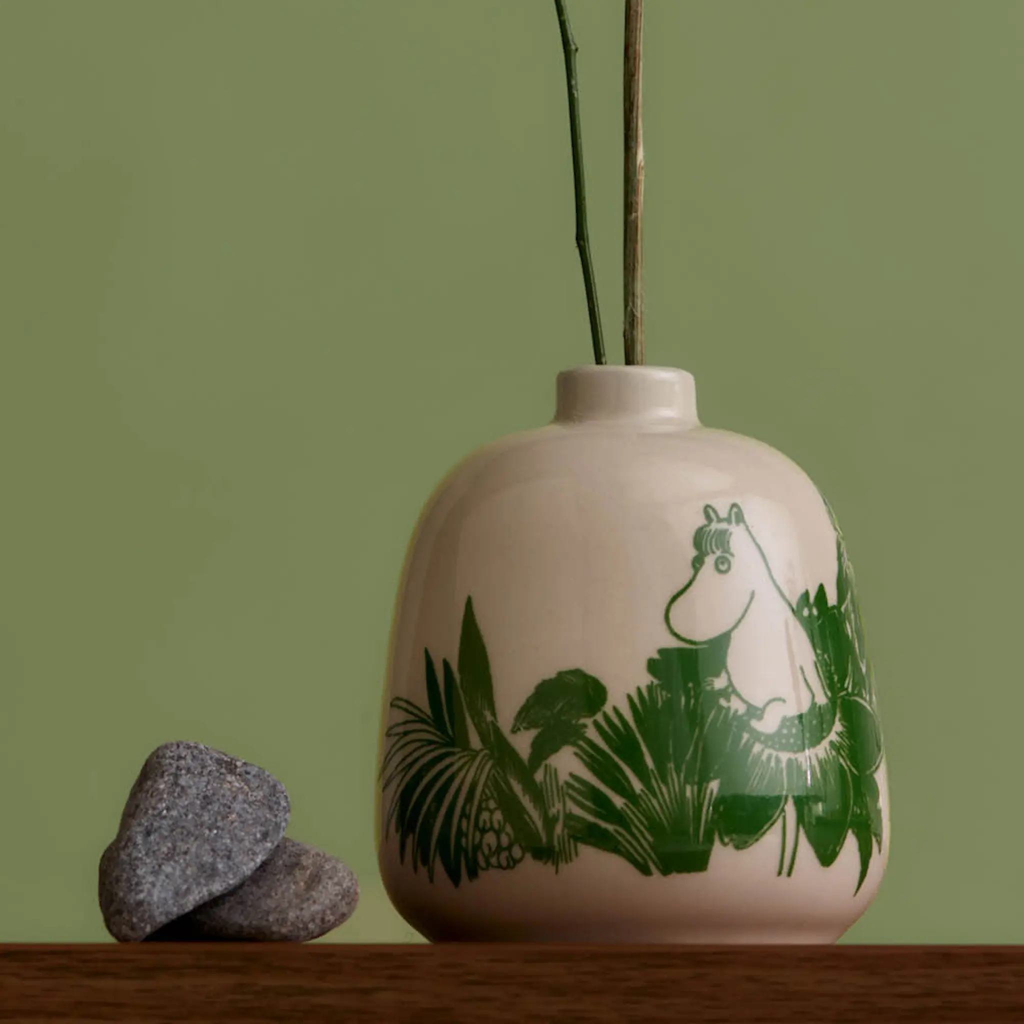 Moomin Arabia Mummi vase 8,3 cm mystisk skog grønn