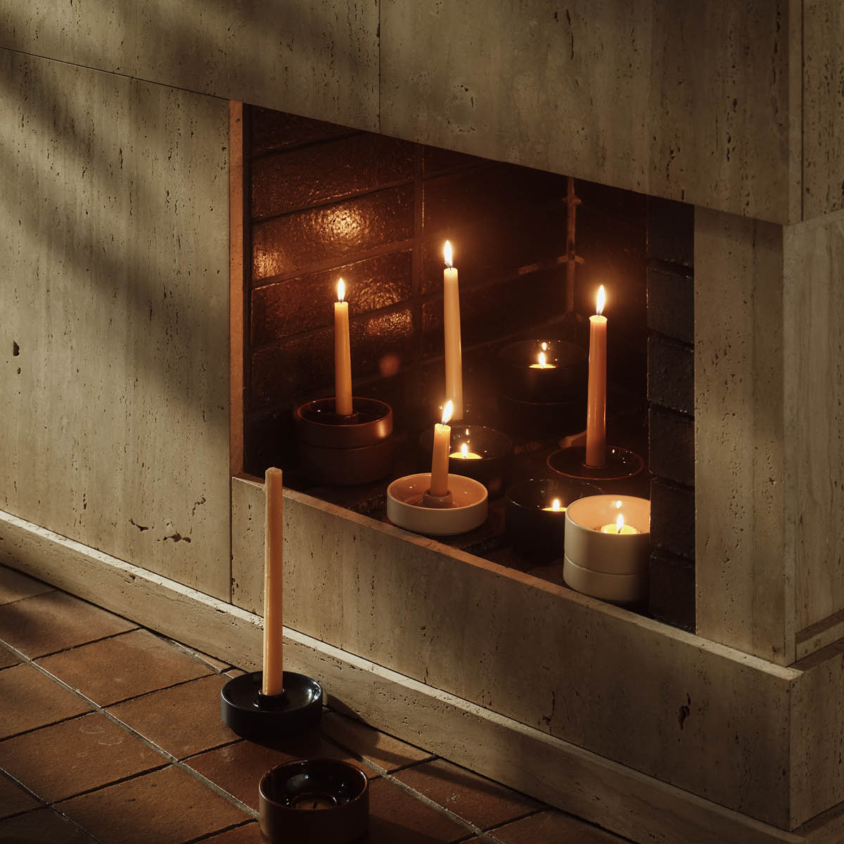 Arabia Kirnu ljuslykta 11x5 cm blå