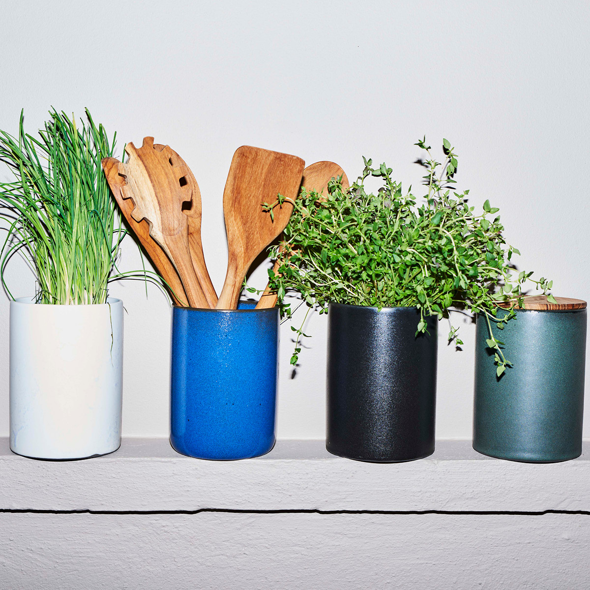 Aida RAW Northern Green redskapskruka med lock 15x10 cm teak