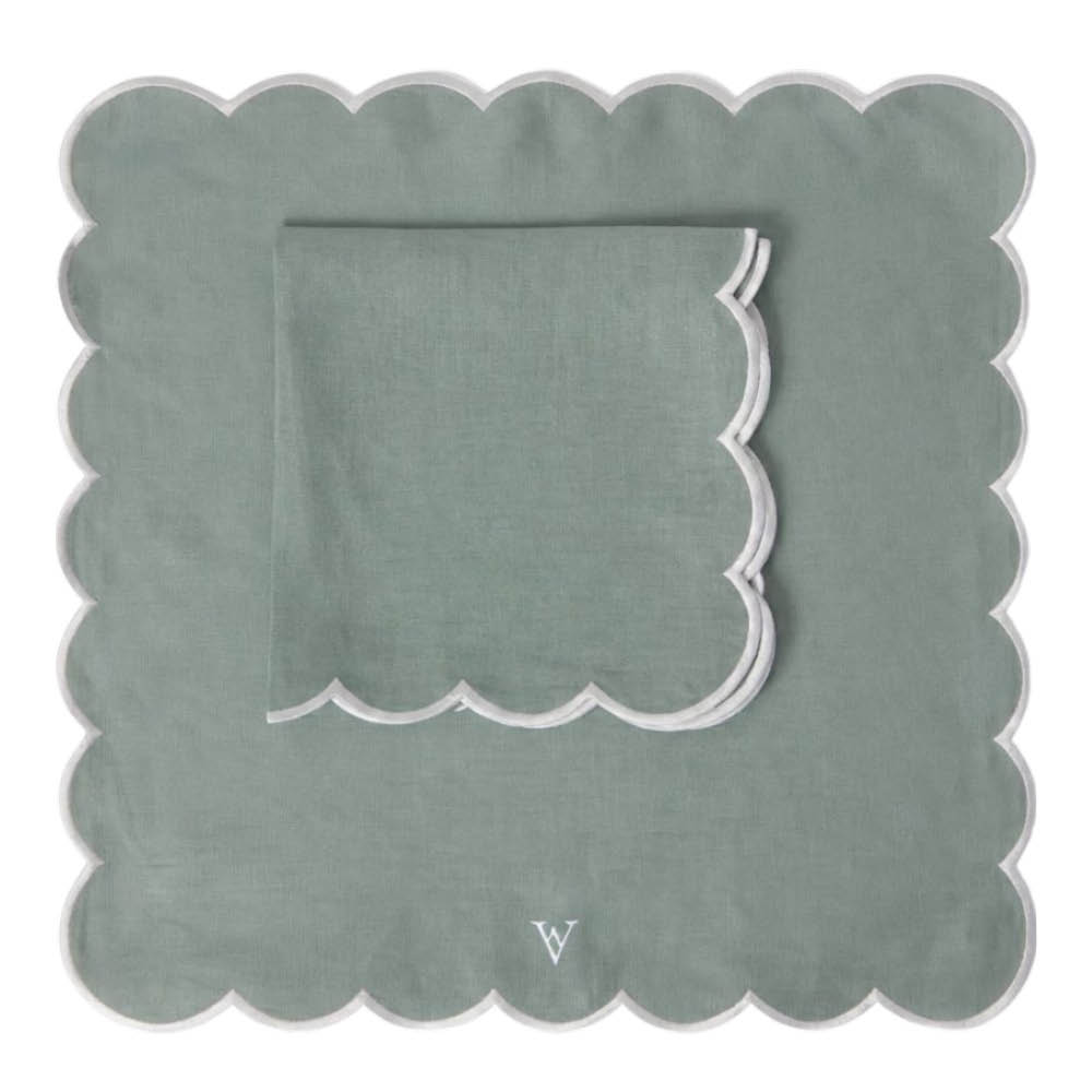 Von Norten Grace Scallop tøyserviett lin 45 cm 2 stk Florence