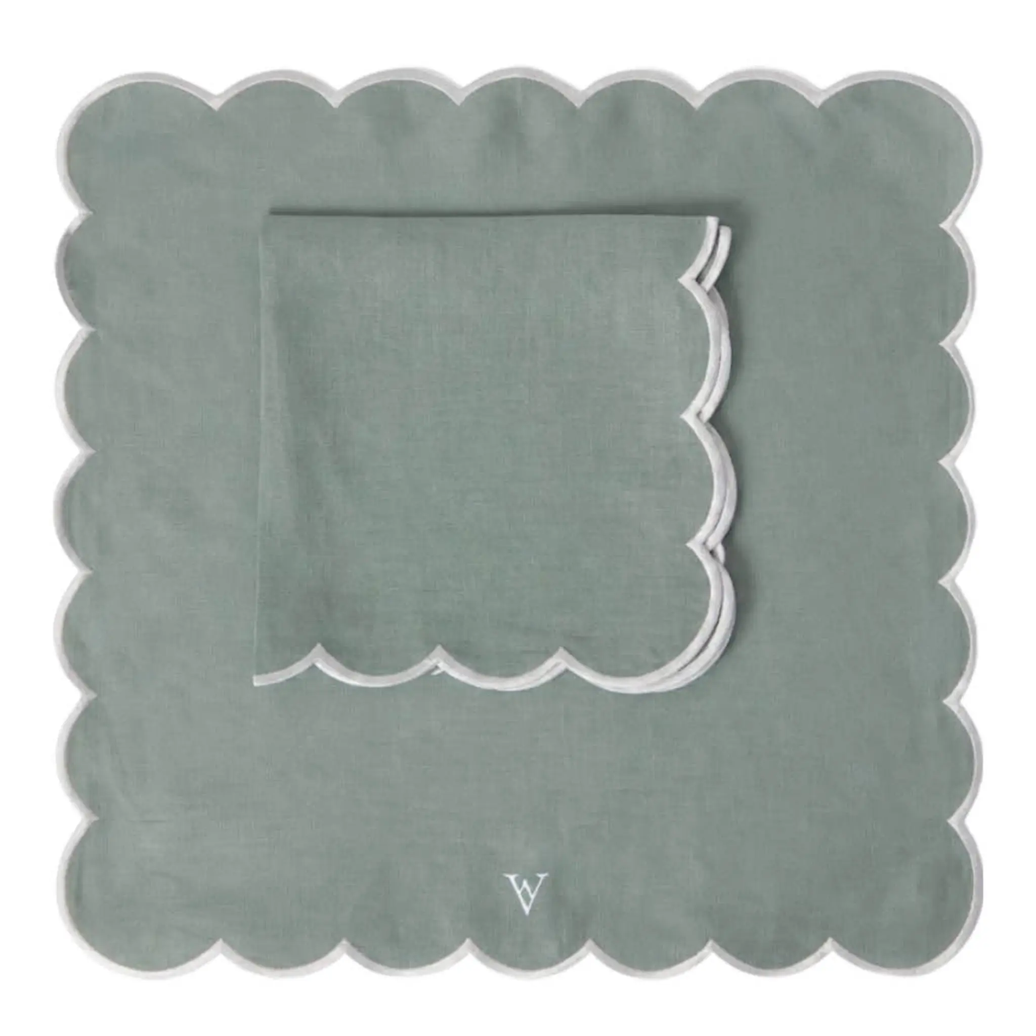 Von Norten Grace Scallop tøyserviett lin 45 cm 2 stk Florence