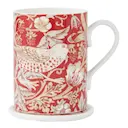 Morris & Co mugg och underlägg Strawberry Thief Indian Red