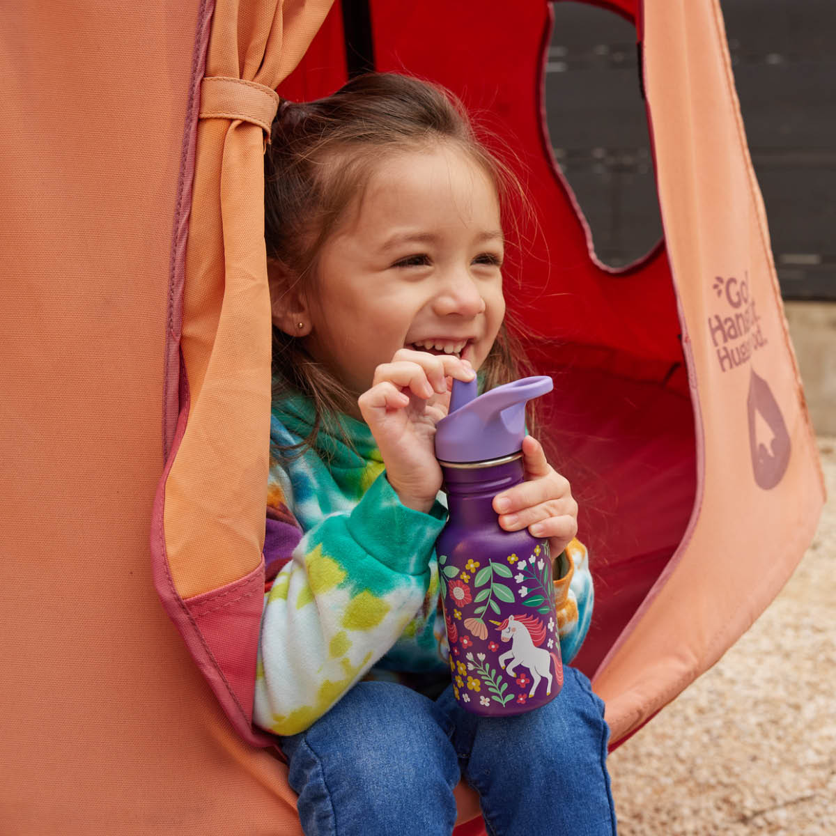 Klean Kanteen Kid Classic Narrow flaske 0,35L med sportslokk Leaping Unicorns