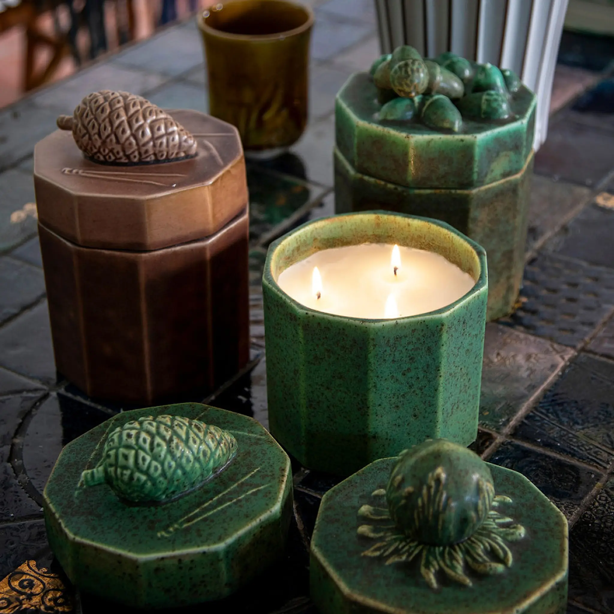 Sthål Arabesque duftlys lemongrass 17 cm acorn moss