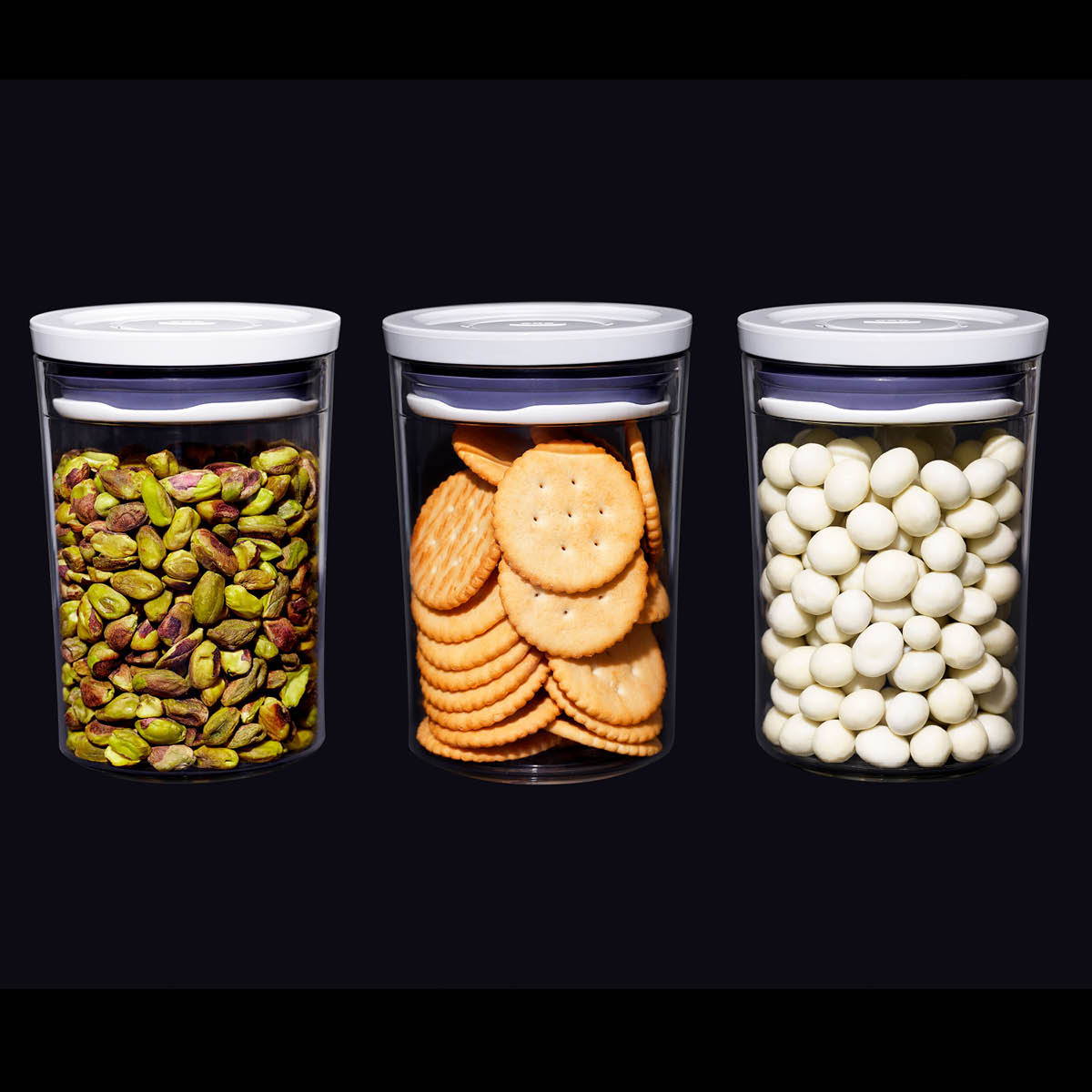 Oxo POP oppbevaringsboks rund 3 stk 0,6L