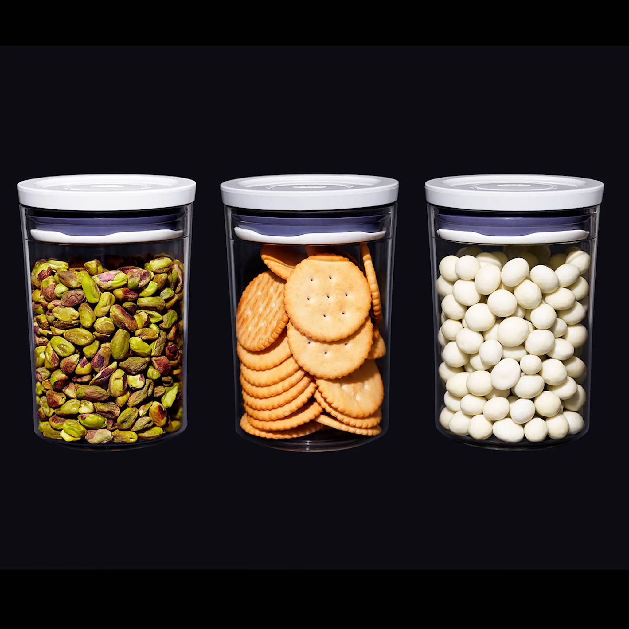 Oxo POP oppbevaringsboks rund 3 stk 0,6L